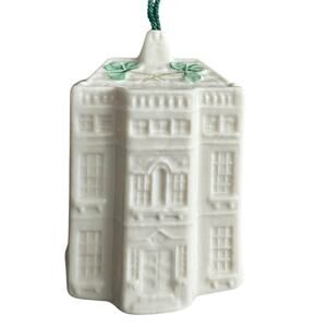 NWB Vintage Irish Belleek Porcelain Christmas ornament Hazelwood House With Box